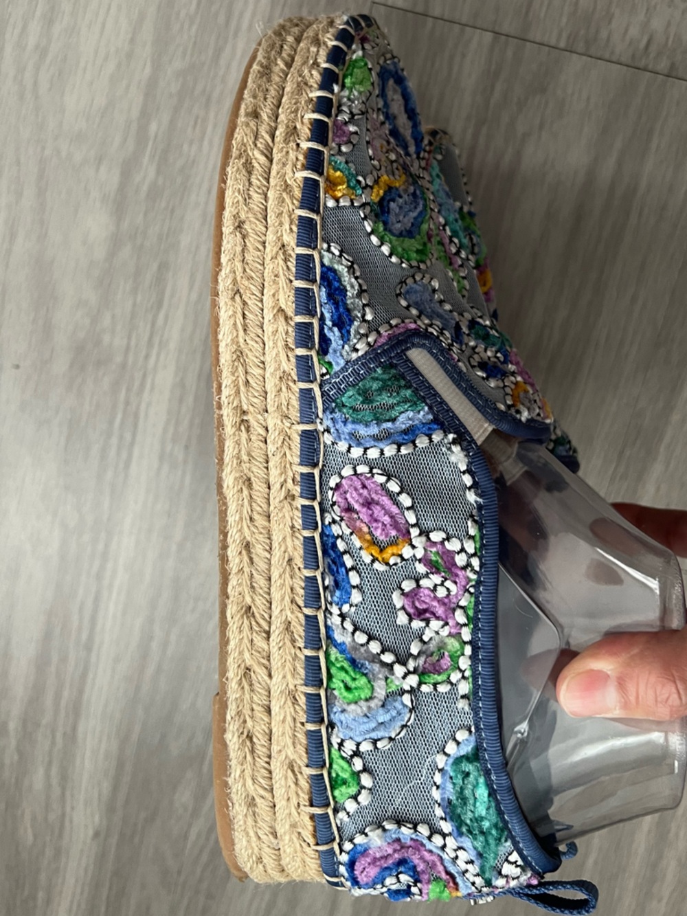Sam Edelman Beaded Embroidered Espadrilles Multicolor Boho Slip-On Flats Size 11 - Picture 7 of 16